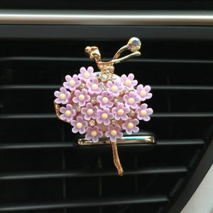 Diffuseur d'arômes pour voiture, parfum pour voiture, désodorisant, parfum automobile, clip de ventilation pour voiture, accessoire de voiture Ballet Bling pour filles - Product Image 3