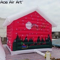 Tente géante Maison de Noël gonflable Grotte du Père Noël pour Noël Décorations de vacances et événements promotionnels Maison gonflable du Père Noël