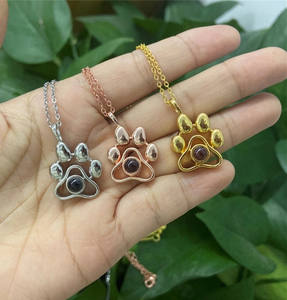Colgante con diseño de pata de gato y perro para chica, <span class=keywords><strong>collar</strong></span> con colgante con 100 idiomas, recuerdo de amor para el Día de San Valentín, DDA2190 - Product Image 6