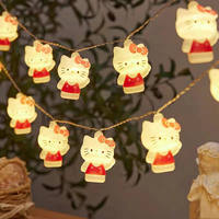 Lampe de nuit LED pour chambre d'enfant, décoration, dessin animé, mignon, Hello Kitty, fête d'anniversaire, lampe de nuit arc-en-ciel, guirlande lumineuse étoile