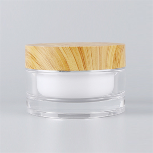 Emballage pour soins de la peau en usine, 15g 30g 50g 100g, récipient cylindrique en plastique cosmétique, <span class=keywords><strong>pot</strong></span> en acrylique pour crème pour le visage et les yeux avec couvercle en <span class=keywords><strong>bambou</strong></span> - Product Image 2