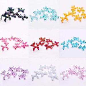 50pcs/बैग रंग पारदर्शी एक्रिलिक गुब्बारा कुत्ते आकर्षण लटकन गहने बनाने के उपकरण कान की बाली हार कुंजी श्रृंखला आकर्षण लटकन - Product Image 2