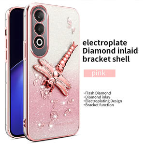 Housse de téléphone Dragonfly Flower Design Chrome Gradient Glitter Housse de téléphone pour <span class=keywords><strong>Oneplus</strong></span> 15/ACE5/Nord5/ACE5Pro/N10/13R/13 Mobile Cover - Product Image 2