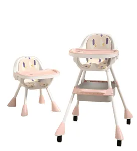 Bebe 3 In 1 Seat Child Infant Belt Safety Feeding Kids Highchair Dining Portable Baby High Chairs Plastic With Tray