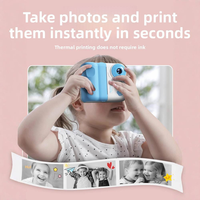 Appareil photo instantané HD, mini appareil photo numérique imprimable, appareil photo de dessin animé, jouet avec enregistrement vidéo, ensemble cadeau