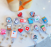 Dessin animé animaux girafe Koala rétractable infirmière médecin Badge bobine Clips hôpital étudiants en médecine ID nom porte-carte