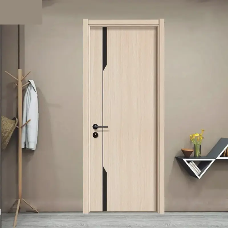 Ecological pvc flush door kayu pintu tunggal desain interior mdf komposit pintu kayu