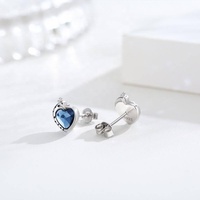 Bijoux hypoallergéniques S925 Sterling Silver Heart Crystal Girafe Stud Boucles d'oreilles