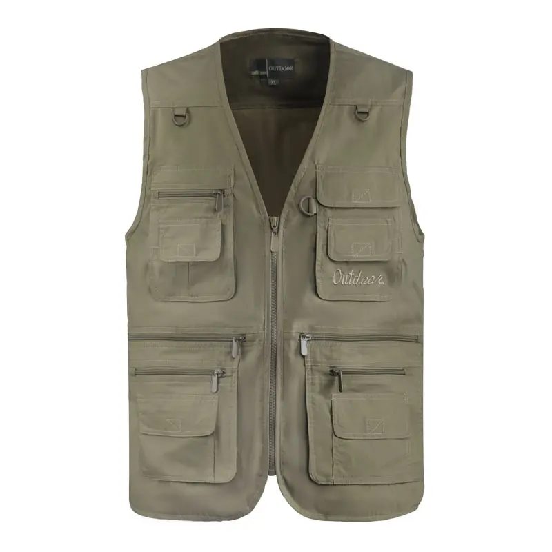 Gilet de pêche en maille respirant pour hommes, veste sans manches, tactique multi-poches, plein air, chasse, randonnée, photographie, été,