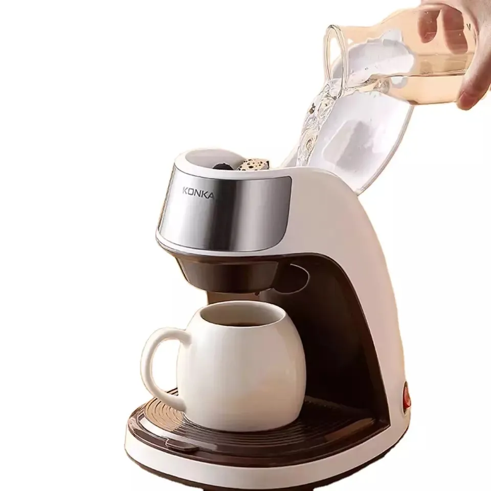 Mesin pembuat kopi pembuat teh Mini, pompa tetes otomatis, Mesin kopi uap susu rumah kantor Amerika