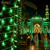 Guirlandes lumineuses LED vertes TOPREX, 20 ans d'expérience, pour la décoration commerciale des espaces publics, IP65, extérieur, pour arbres, événements Ramadan et Aïd