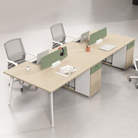 Bureau de personnel Yazhi commercial moderne et minimaliste, combinaison de bureaux multi-personnes avec boîte de rangement pour câbles intégrée en PVC pour bureau