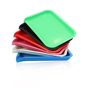 Solid Color Biodegradable Plastic Rolling Tray Custom Rolling Tray Environmentally Friendly Materials with Funnel
