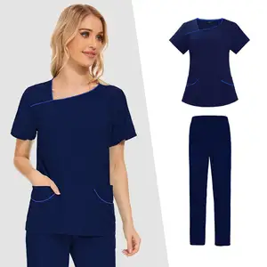 42022H En stock desechable médico enfermera máquina de fabricación médica algodón maternidad enfermería camisetas sin mangas suiek 5 estrellas enfermería uniformes