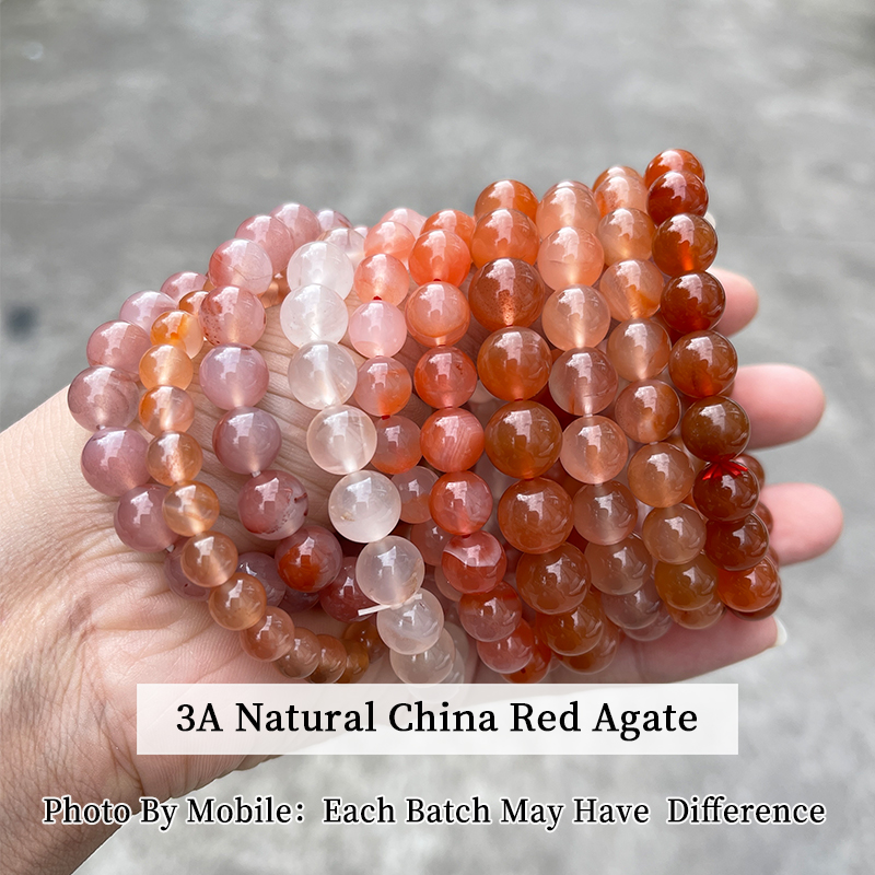 3A Natural China Red Agate Bracelet