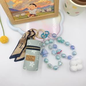 Combo de llavero con cuentas de perlas de plástico de moda con bolsa de cuero y encanto Juguetes ligeros resistentes inspirados en Anime elegantes - Product Image 4