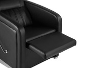 Chaise de lavage de cheveux moderne et confortable avec lavabo en céramique réglable, en cuir PVC, équipement de salon de coiffure et de beauté