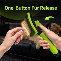 Brosse lissante pour animaux de compagnie à tête incurvée, poils extra-longs en acier inoxydable, coussin doux, auto-nettoyante, pour chiens et chats