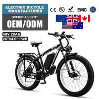 Vélo de montagne électrique OEM avec batterie au lithium, frein à disque hydraulique, 48V 15AH, 21 vitesses, moteur à moyeu arrière, vélo de ville, livraison de nourriture