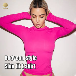 Maglietta Intima <span class=keywords><strong>Classica</strong></span> Luluxixiyaya a Maniche Lunghe, in Cotone Spazzolato, Colore Nero, Personalizzabile, da <span class=keywords><strong>Donna</strong></span> con Collo Tondo - Product Image 5