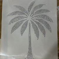 Transfert thermocollant en strass motif palmier, design brillant en cristal pour la décoration de t-shirts, sweats à capuche et vêtements