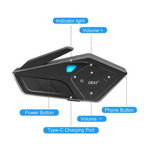 <span class=keywords><strong>Casque</strong></span> de <span class=keywords><strong>moto</strong></span> EJEAS E1 PRO <span class=keywords><strong>Casque</strong></span> <span class=keywords><strong>Bluetooth</strong></span> Système d'intercommunication étanche Matériau ABS Écouteur compatible <span class=keywords><strong>GPS</strong></span> & MP3 - Product Image 3