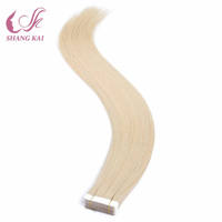 Extensions de cheveux naturels Remy vierges russes super double drawn européens, 100 grammes, trame simple, toutes couleurs, à bandes adhésives