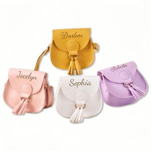 Bolso para Niños, Bolso Bandolera para Niños Pequeños con Borla, Bolso de Hombro de Cuero Personalizado, Regalos de Cumpleaños para Niñas/Mujeres - Product Image 1