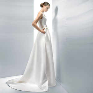 Robe en mousseline S3236F 2026 nouvelle collection, minimaliste, à sequins, coupe trapèze, taille naturelle, en fibre de polyester écologique, col en V profond, amincissante - Product Image 5