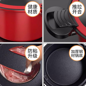Olla para sopa amarilla antiadherente con tapa aislada para cocinas de inducción, olla para guisos de 1 litro de capacidad, olla a presión universal - Product Image 2