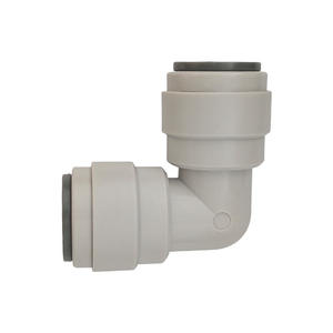 Adaptador de Entrada de Agua de 4 Puntos a 4 Puntos, Conexión Rápida en Codo, Material POM, Interfaz de 1 Pulgada, Color Gris - Product Image 1