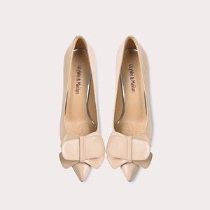 Escarpins à talons hauts couleur abricot style français pour <span class=keywords><strong>femme</strong></span>, <span class=keywords><strong>talon</strong></span> aiguille fin, élégants, rétro, à <span class=keywords><strong>bout</strong></span> <span class=keywords><strong>pointu</strong></span>, chaussures de mariée classiques - Product Image 3