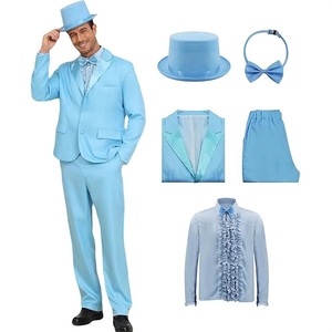 Disfraz de Cosplay Estilo Smoking Azul de los 80s y 90s con Sombrero de Copa y Corbata de Moño - Product Image 4