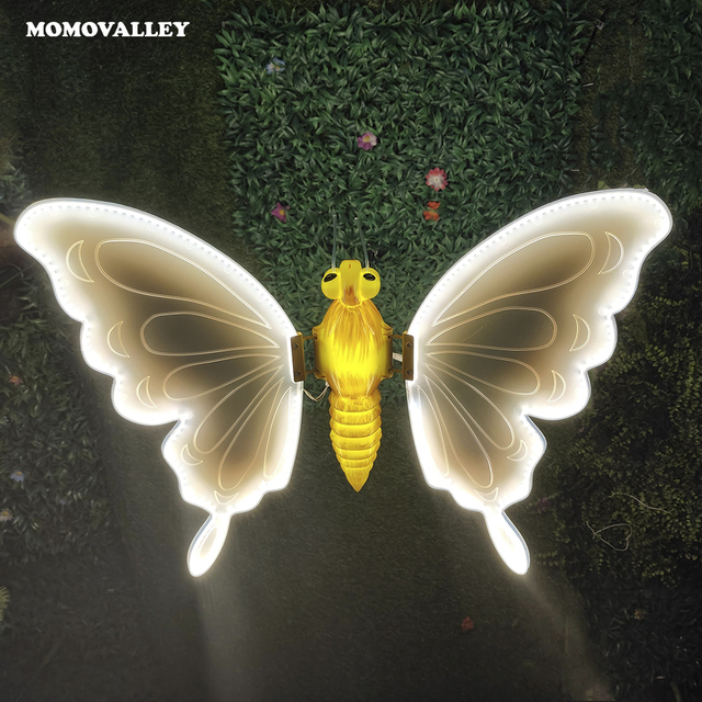 Momovalley Outdoor LED Dynamic 3D Butterfly Wings with Lights and Movement Waterproof Wedding Decoration Lighting
