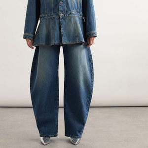 Pantaloni Disai Denim personalizzati da donna di ultima generazione Vintage blu Denim pantaloni a Banana a botte Jeans pantaloni a palloncino - Product Image 3
