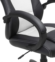 Chaise de bureau exécutive ergonomique de luxe noire et blanche avec accoudoirs