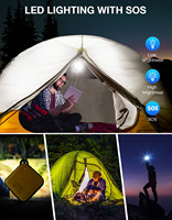 Batterie externe portable étanche en plastique avec lumière LED, 10050 mAh, charge rapide 18 W, mini chargeur USB-C pour smartphone, voyage en extérieur