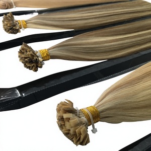 Extensiones de cabello humano 100% pre-adheridas con queratina Dragonbeauty, Remy, doble capa, punta en U, color rubio ombré balayage. - Product Image 4