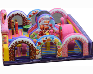 บ้านเด้งเป่าลมสำหรับเด็กลายลูกกวาดหวานสำหรับงานปาร์ตี้ที่มีการรับรองจาก EN71และกำหนดขนาดได้ - Product Image 2