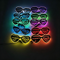 Lunettes LED monochromes lumineuses (plastique) - Piles AA - Utilisation intérieure - Noël, Halloween, bar, rave party, performance scénique