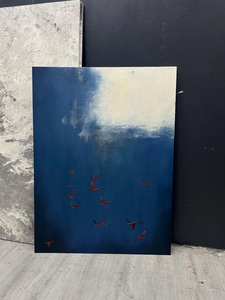Quadro su Tela Astratto Minimalista con Cielo Blu Scuro <span class=keywords><strong>Surrealista</strong></span>, Decorazione Murale in Stile Maximalist - Product Image 2