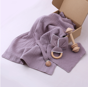 Nouveau-né Soins Infantile Bébé Dentition Bois Sucette Clip Chaîne Coton Tissu Bébé En Bois Dentition Jouets Bébé Sucette Clip Cadeau Ensemble - Product Image 2