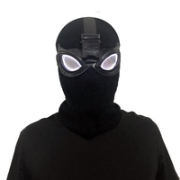 Halloween Led Light Up Noir Spiderman Cosplay Fête Latex Casque Masque pour Adulte Pleine Tête Carnaval Masque