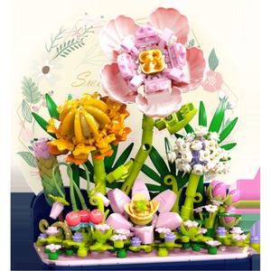 Lezi 957001 Oem&Odm Boîte Mystère Fleurs Succulentes Romantiques Briques de Construction DIY à Assembler Jouets Puzzle pour Enfants - Product Image 1