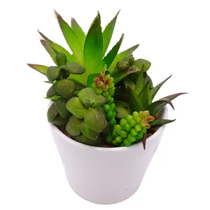 Artificial Plants indoor office home decor artificial mini Assorted succulents with Ceramic Planter Pots