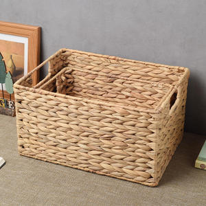 <span class=keywords><strong>ตะกร้า</strong></span>สานพร้อมหูจับตะกร้าใส่น้ำผักตบชวาแฮนด์เมด - Product Image 6