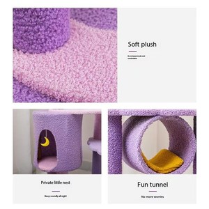 Tour d'escalade pour <span class=keywords><strong>chat</strong></span> Starry Sky Paradise en bois avec lit en chanvre, jouet nuage pour chaton, plateforme de saut, nid et colonne <span class=keywords><strong>à</strong></span> gratter - Product Image 5