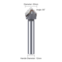 Huhao 6 mm 90 degrés V rainure en aluminium routeur peu outils pour sculpter ACP 108 V peu pour couper la feuille d'aluminium