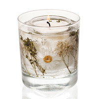 Nouvelle conception de bougie en gel parfumée à la cire de fleurs séchées dans un bocal en verre