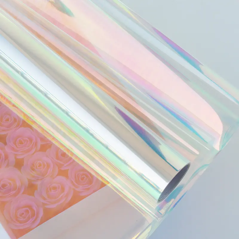 Phim Cầu Vồng Giấy Gói Hoa Giấy Ngọc Trai Giấy Bóng Kính Laser Giấy Kẹo Nhiều Màu Trong Suốt Bó Hoa
